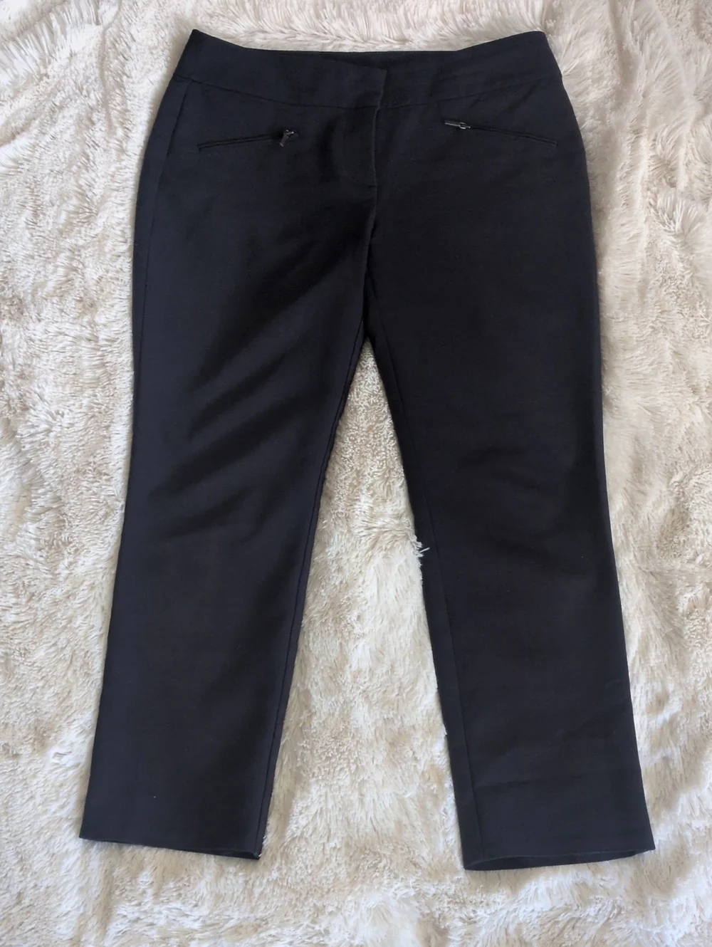 Ann Taylor Straight-Leg Navy Pull-On Pants - Picture 1 of 6